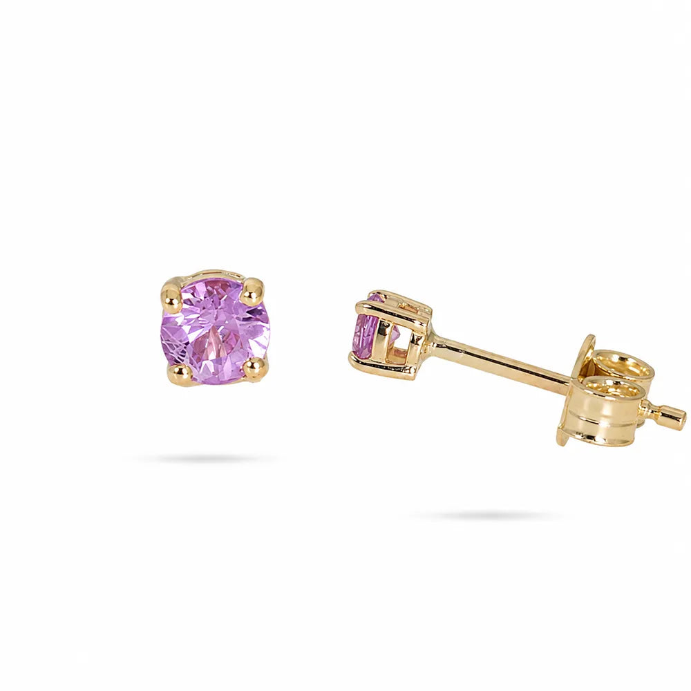Обеци Senso Diamonds от 14K жълто злато със сапфир 0.20 ct на бял фон
