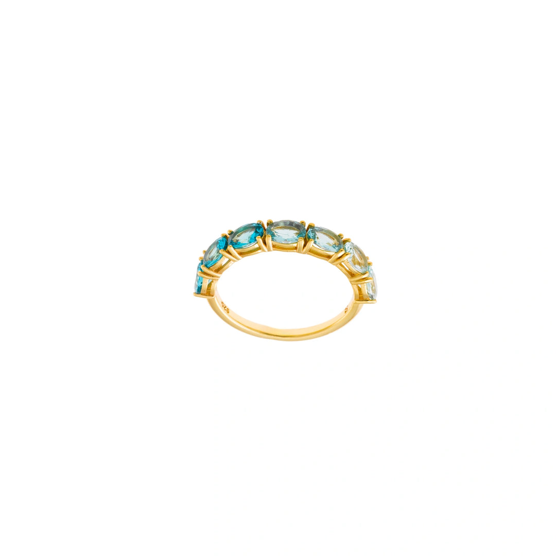 Gold-plated silver ring with green CZ Salvatore Plata