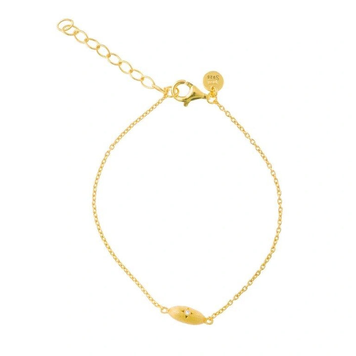 Gold-plated silver bracelet with oval star detail Salvatore Plata