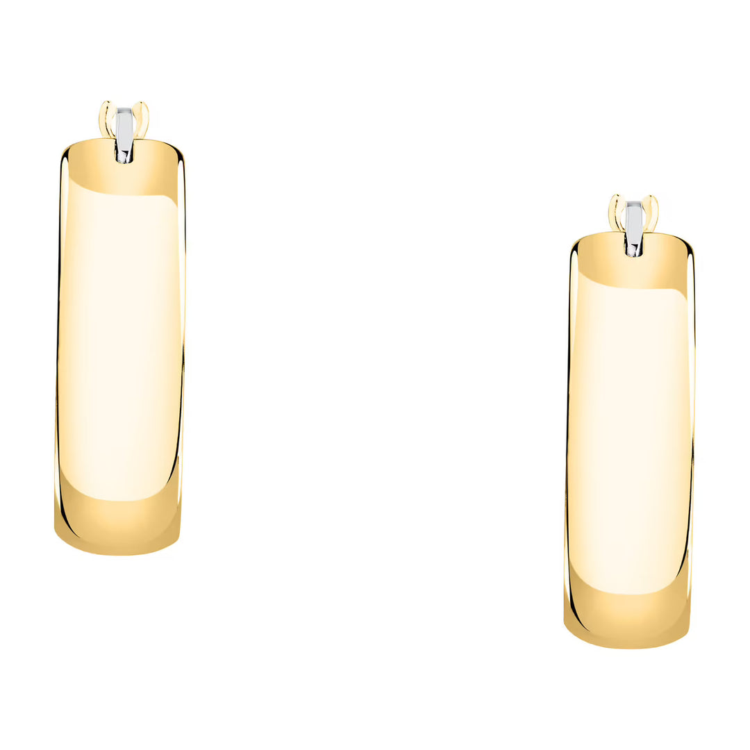 Позлатени обеци халки 2 см от медицинска стомана със златно PVD, Morellato SAUP33, студио кадър, чифт.