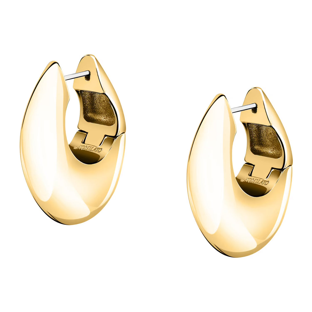 Закопчалка тип hinged на позлатена халка от стомана, близък план, Morellato SAUP32.
