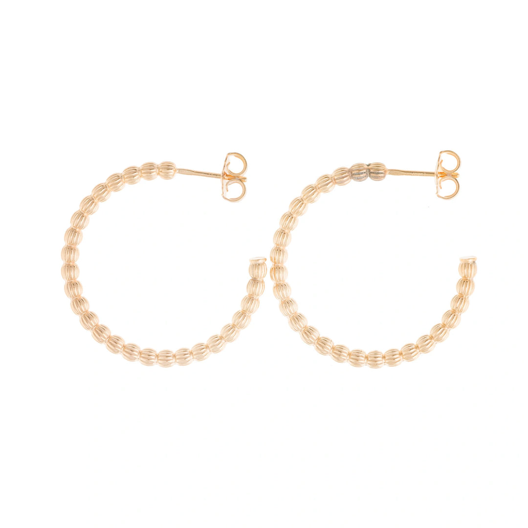 Gold-plated silver textured hoop earrings Salvatore Plata 203A0423