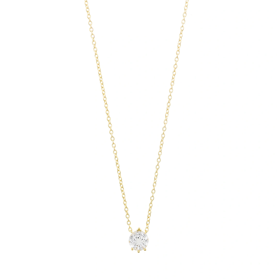 Gold-plated silver necklace with white CZ Salvatore Plata