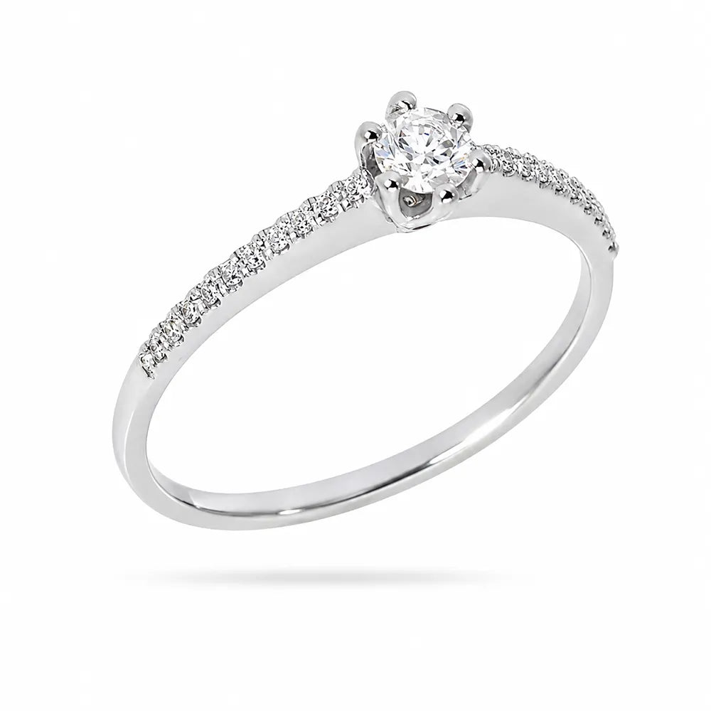 Пръстен Senso Diamonds от 14K бяло злато с диаманти 0.23 ct на бял фон
