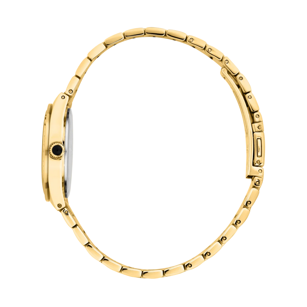 Профилен изглед на дамски часовник Karl Lagerfeld Hamburg с тънък корпус от стомана с IP златно покритие – R0553105502
