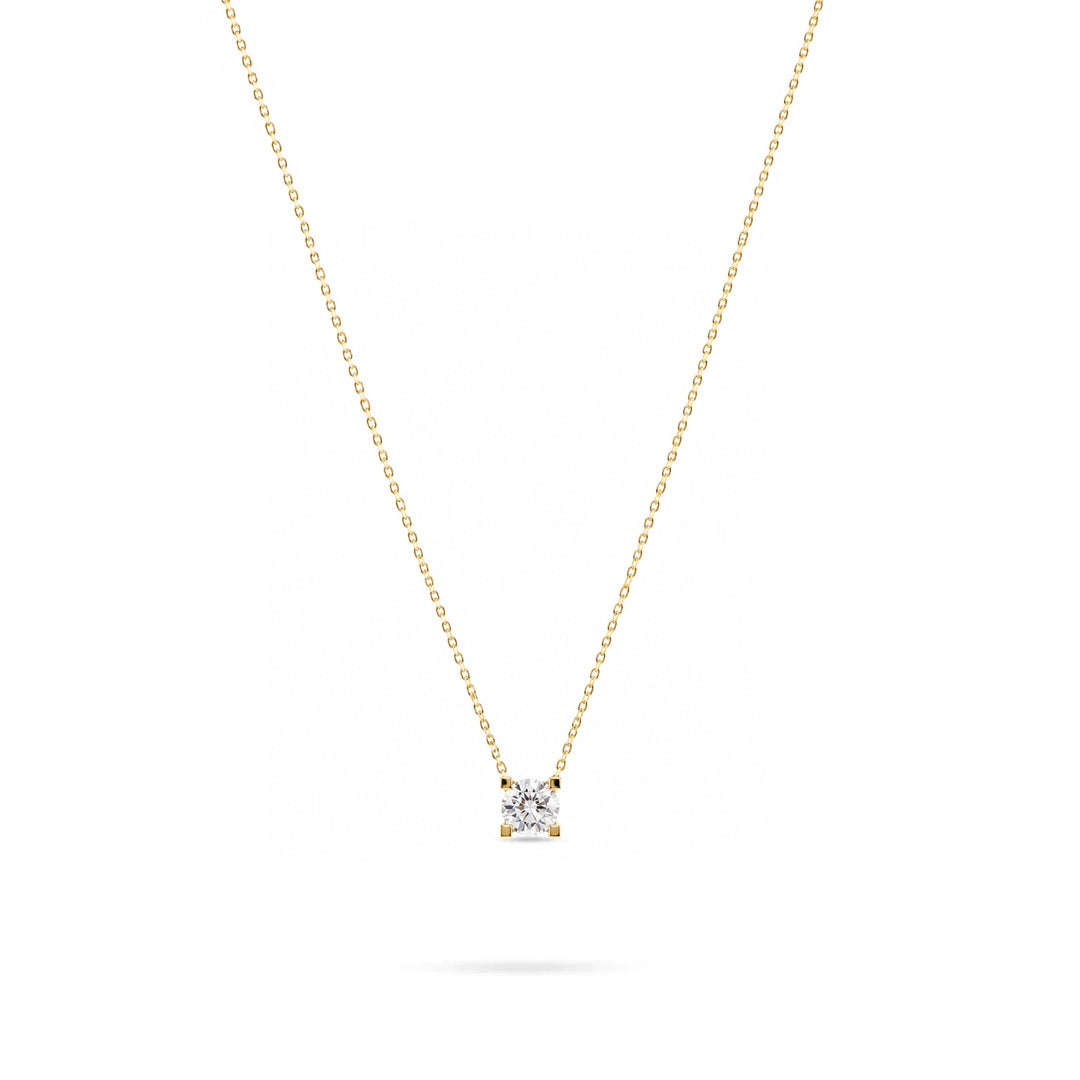 Златно колие с квадратен циркон от жълто злато 14K Senso Gold DN3288 на бял фон