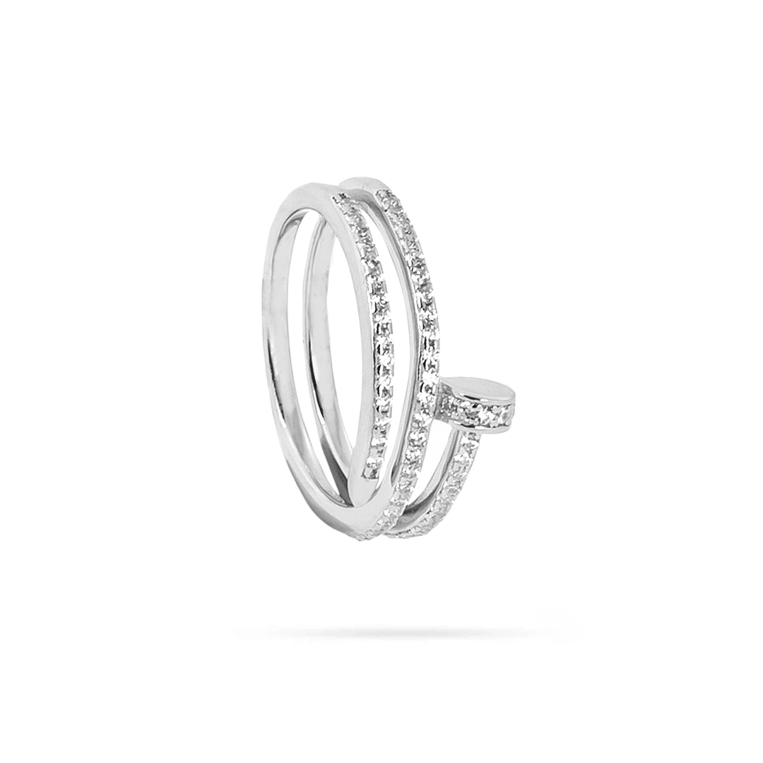 Дамски сребърен пръстен с циркони. Senso Solver RR542