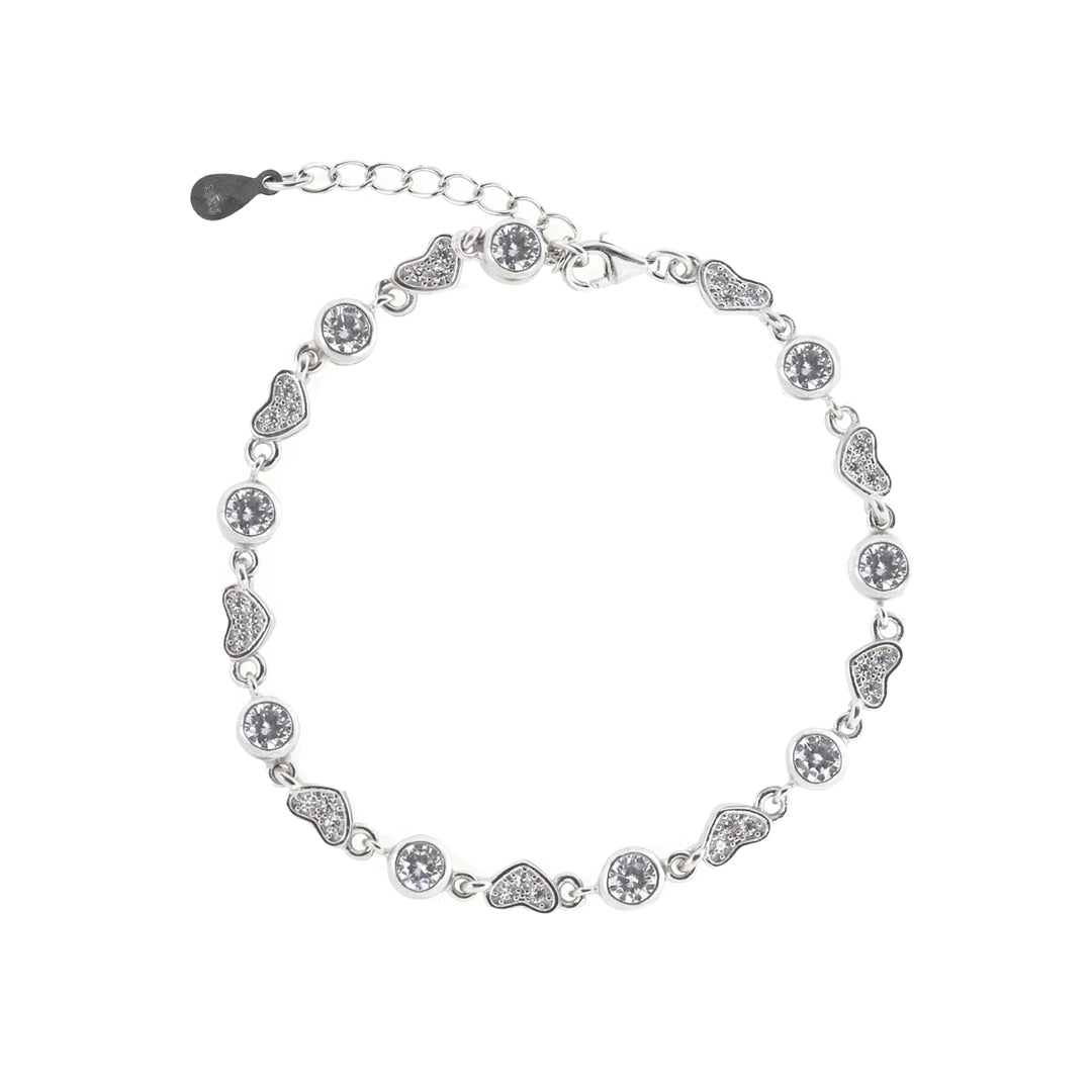 Дамска сребърна гривна с циркони. Senso SIlver