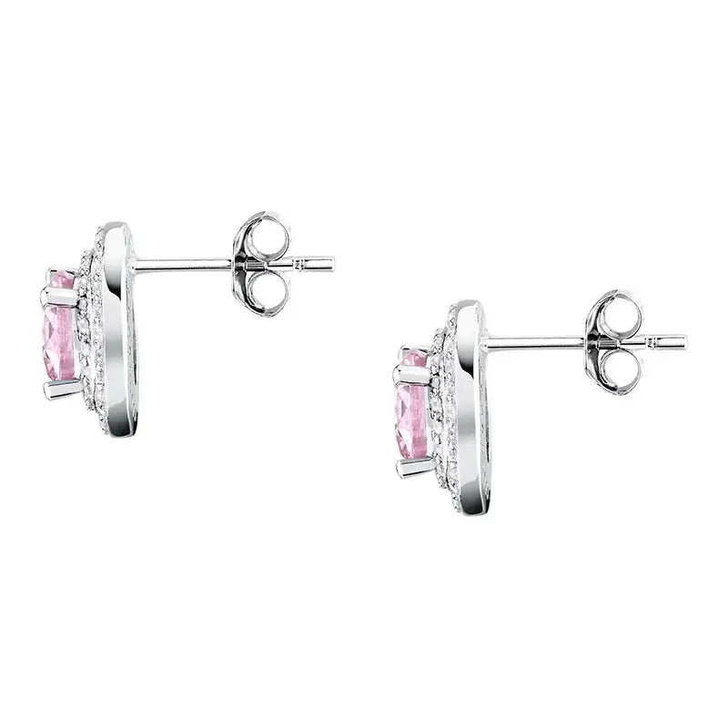 Профил на обеци на винт с „butterfly“ закопчаване, сребро с родиево покритие.