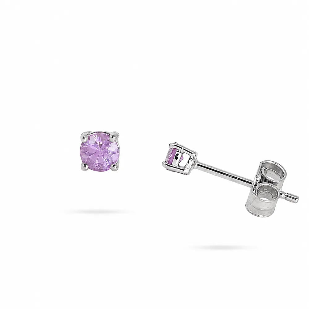 Обеци от 14K бяло злато Senso Diamonds със сапфир 0.20 ct на бял фон
