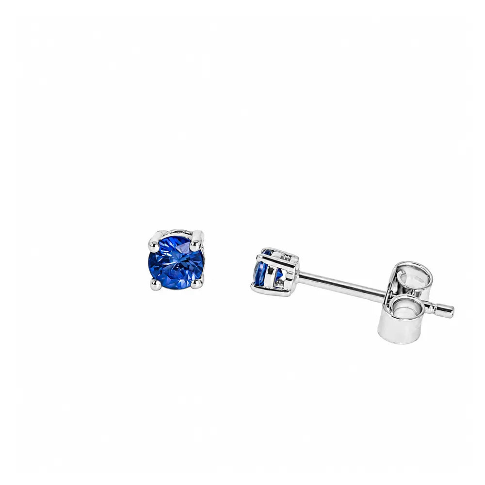 Обеци от 14K бяло злато Senso Diamonds със сапфир 0.21 ct на бял фон