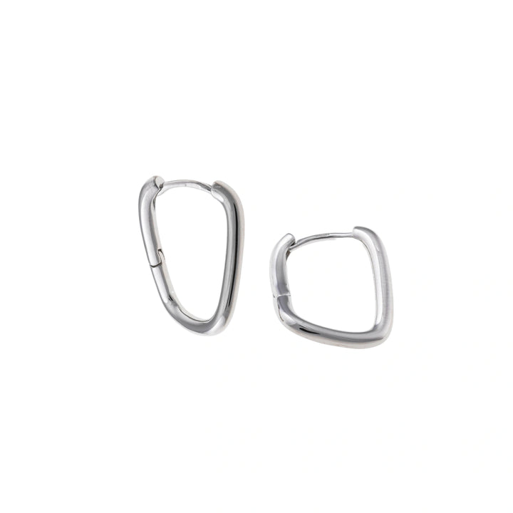 Silver rectangular hoop earrings Salvatore Plata 268A0163