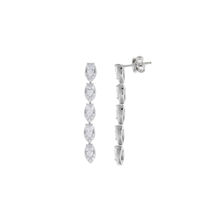 Silver drop earrings with pear-shaped CZ Salvatore Plata