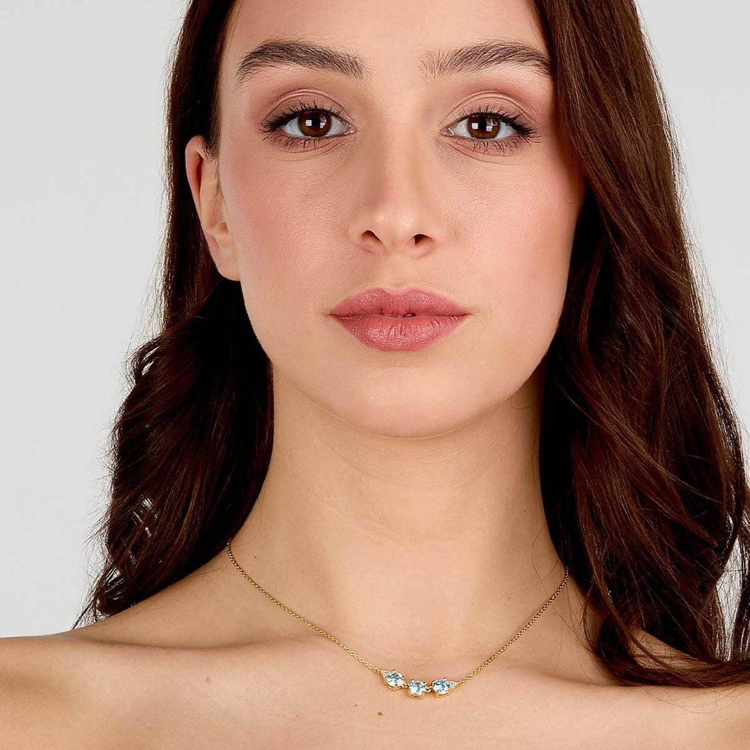 Дамско сребърно колие със сини Циркони | Morellato Tesori