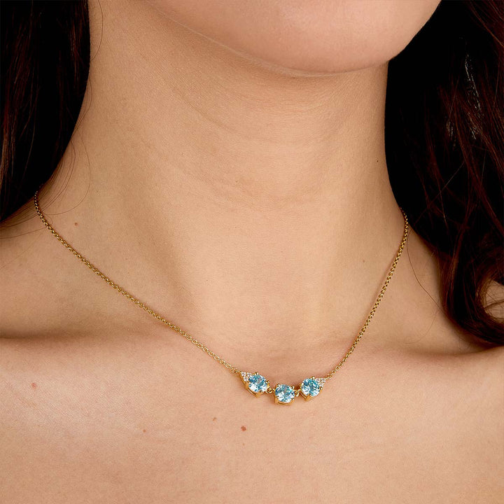 Дамско сребърно колие със сини Циркони | Morellato Tesori