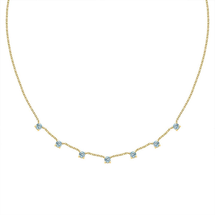 Дамско сребърно колие със златно покритие и сини Циркони | Morellato Tesori