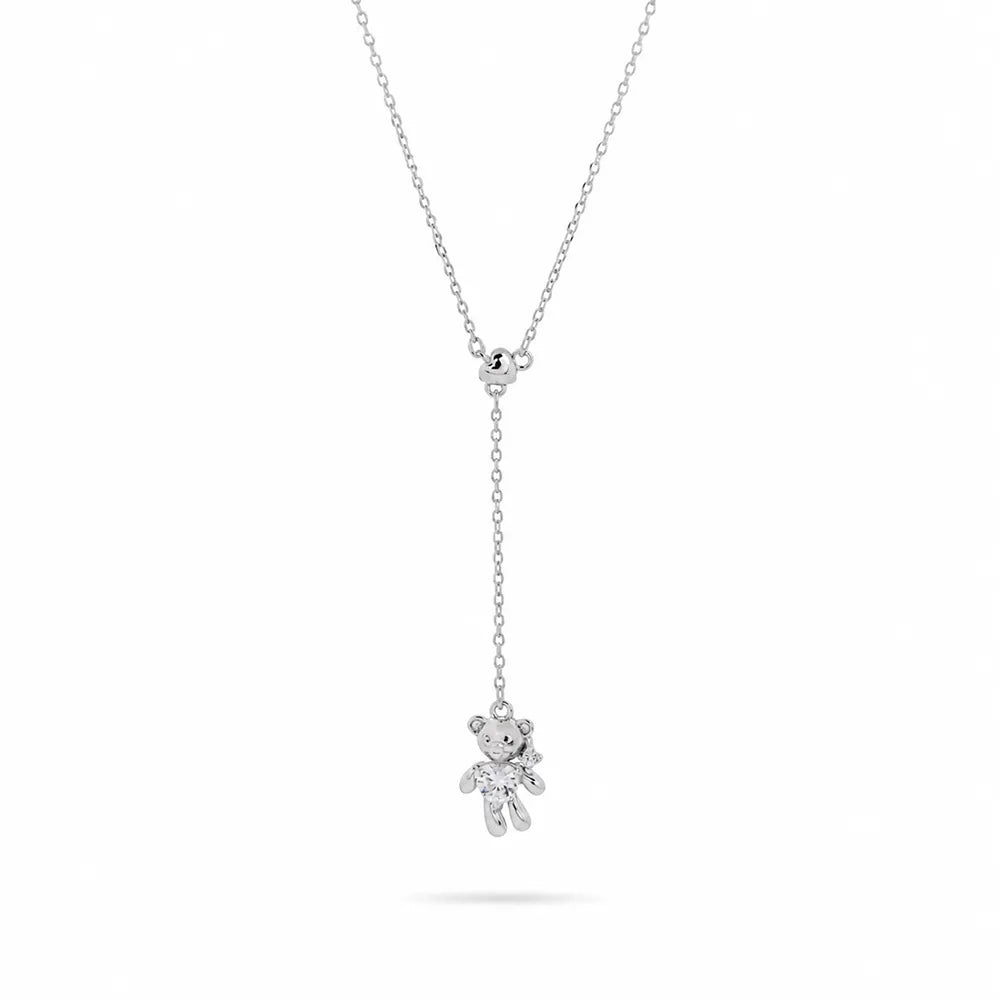 Сребърно колие мече от сребро 925 с циркон Senso Silver на бял фон
