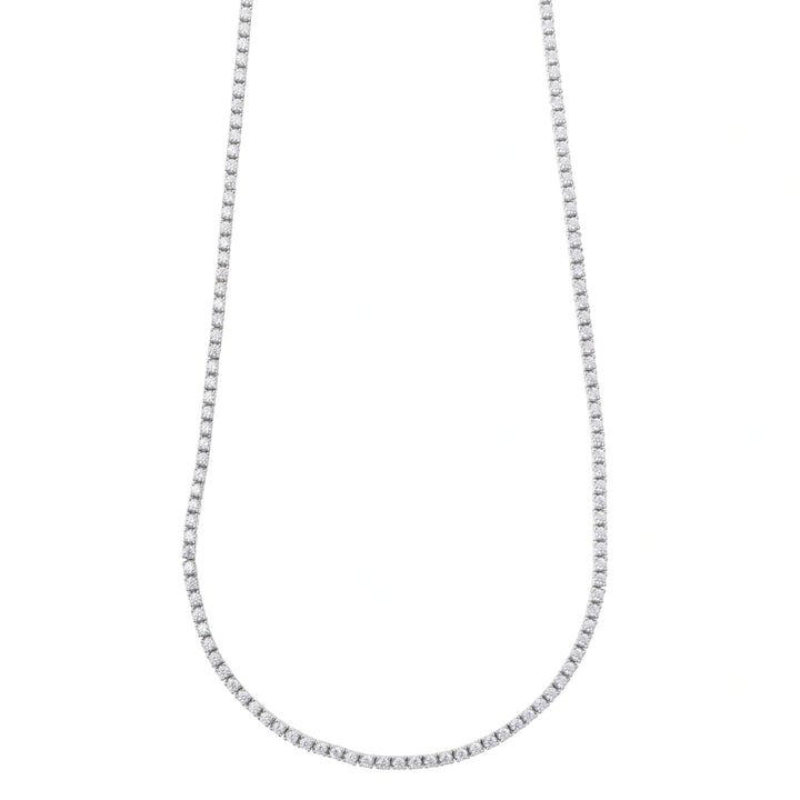 Silver rivière necklace with white CZ Salvatore Plata