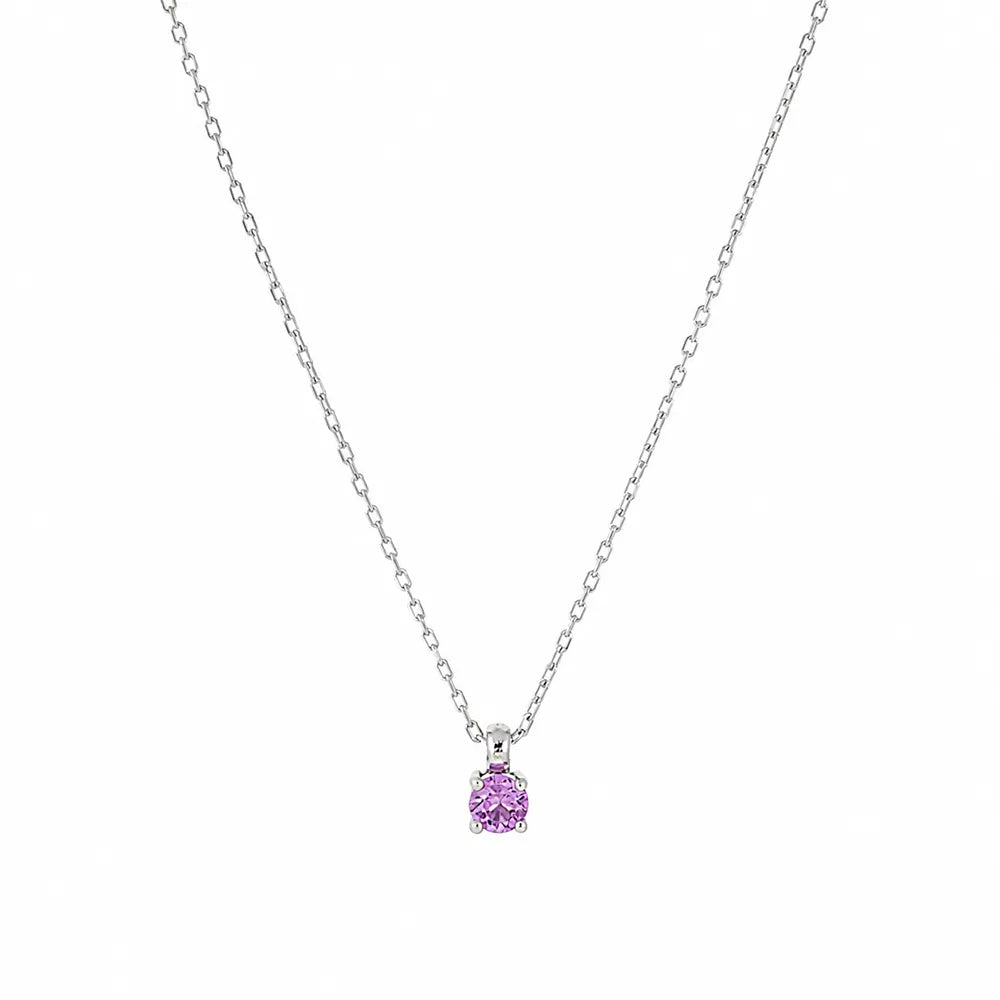 Колие от 14K бяло злато Senso Diamonds със сапфир 0.10 ct на бял фон

