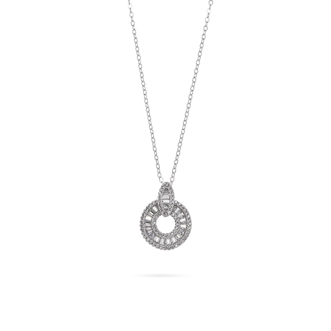 Дамско сребърно колие с инкрустирани циркони. RN1504