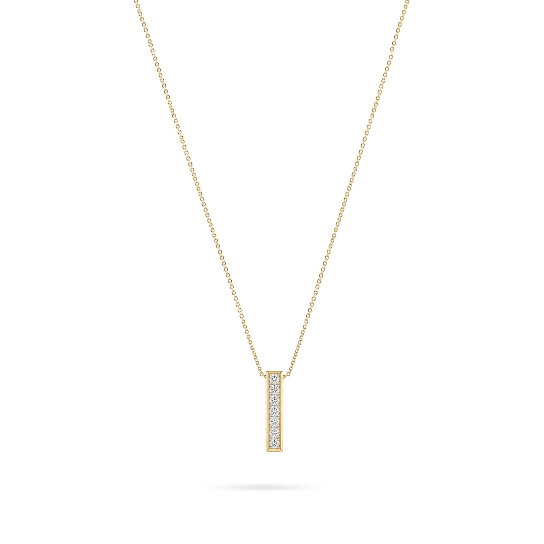 Women's Gold-Tone Silver Necklace with Rectangular Zirconia Accent by Senso Silver