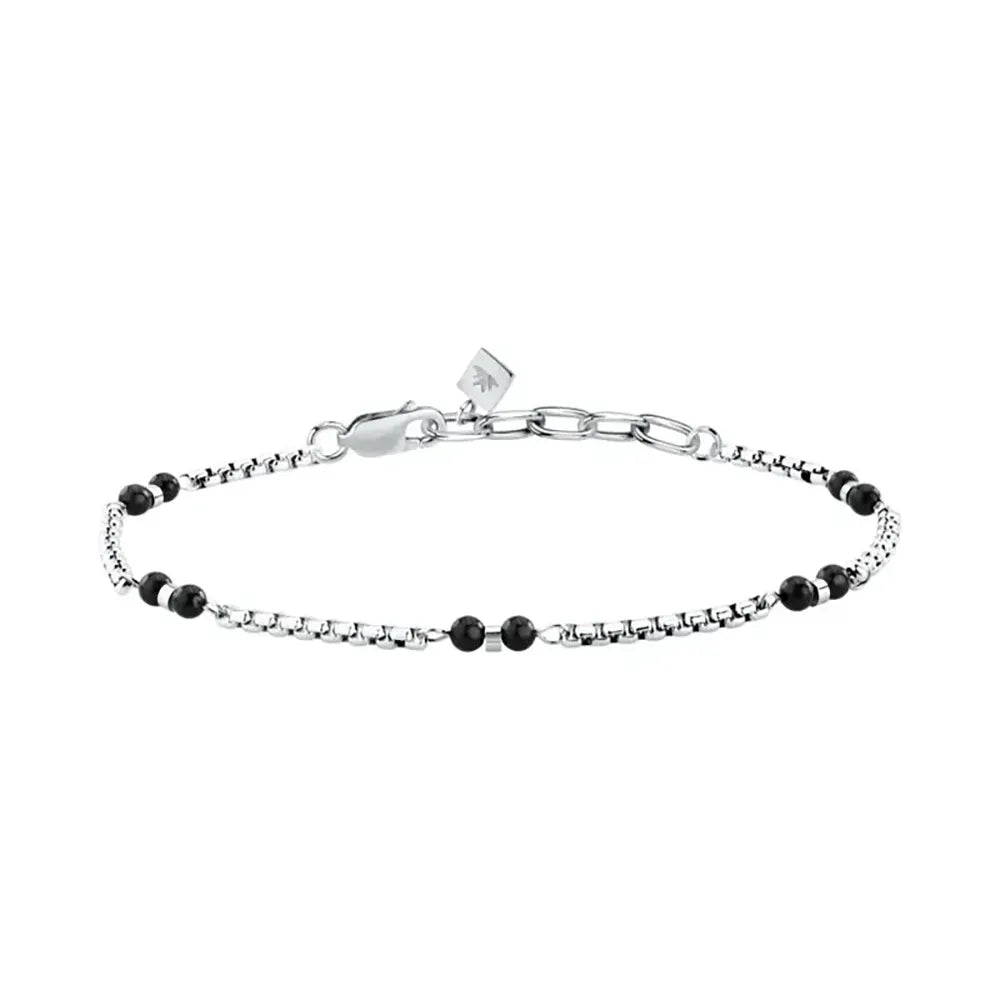 Мъжка стоманена гривна Morellato Terra с черен оникс