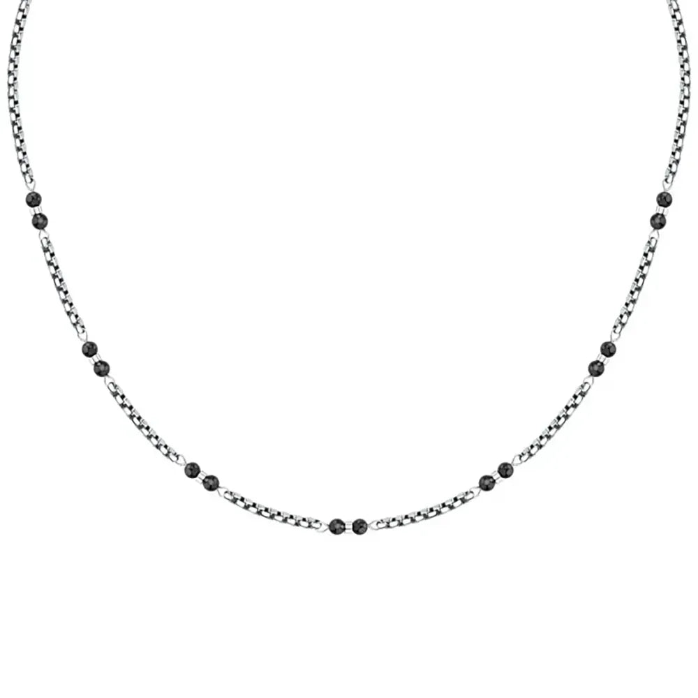 Мъжко стоманено колие Morellato Terra с черен оникс