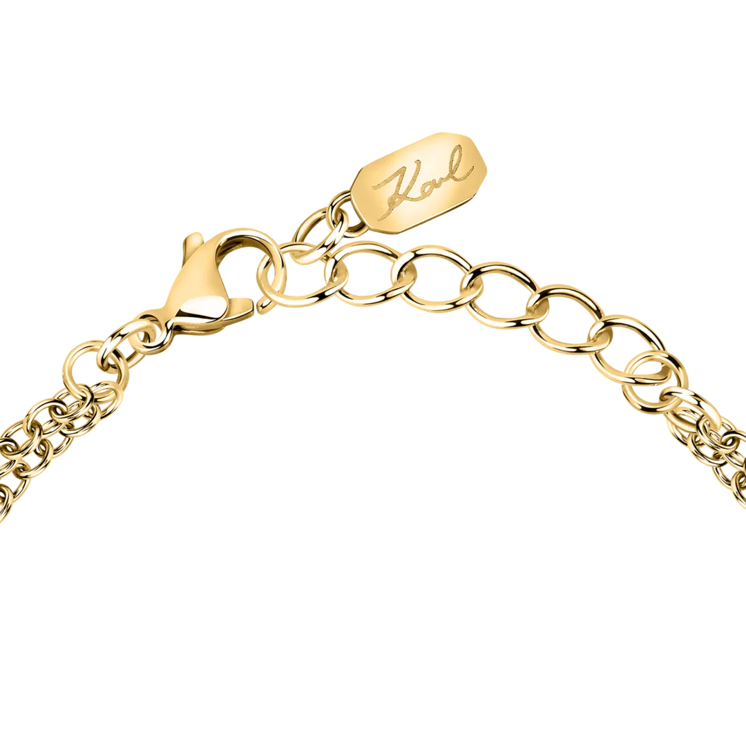 Карабинерна закопчалка и удължител на златиста гривна Karl Lagerfeld Crystals 16+3 см – модел KLAYC32