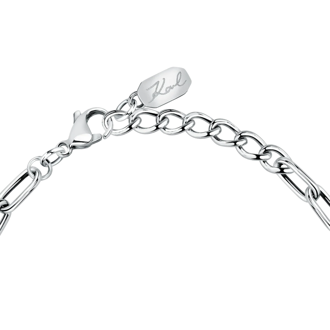 Закопчаване с карабинка и удължител на дамска гривна Karl Lagerfeld Pearl от стомана с перла – KLAYR06