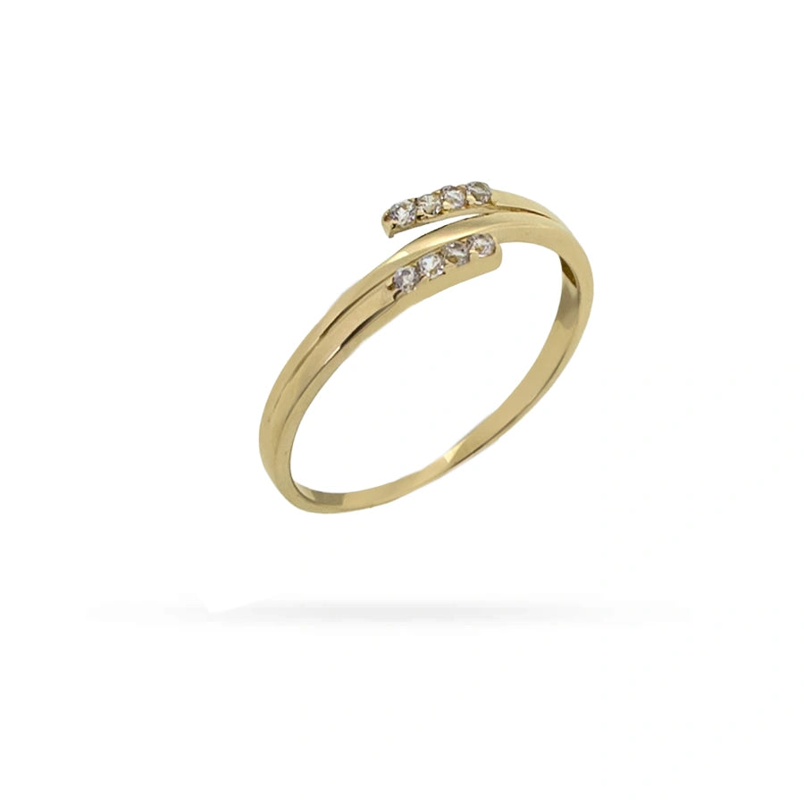 Златен пръстен от Senso Gold. Злато 14к с нежно инкрустирани циркони