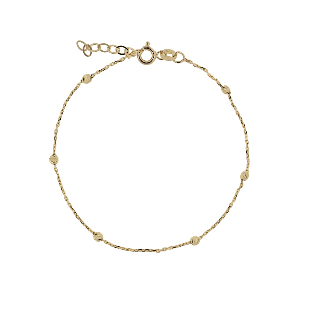 Дамска златна гривна с релефни топчета. Senso Gold