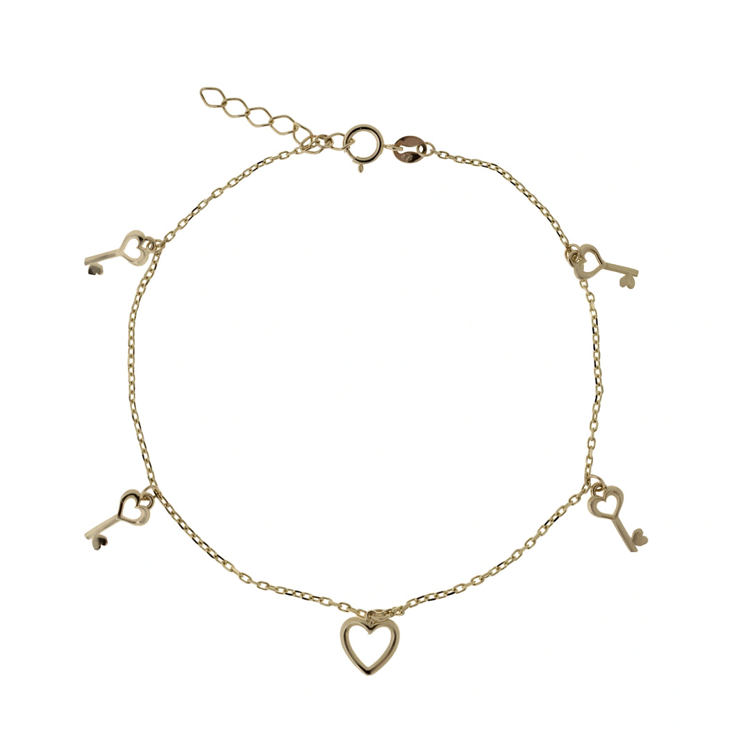 Дамска златна гривна от злато 14К с регулируема дължина.