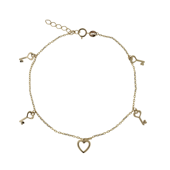 Дамска златна гривна от злато 14К с регулируема дължина.