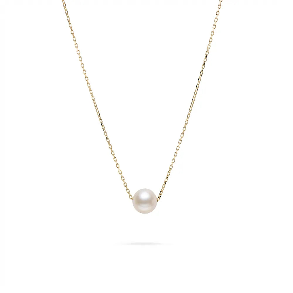 Златно колие с бяла перла

