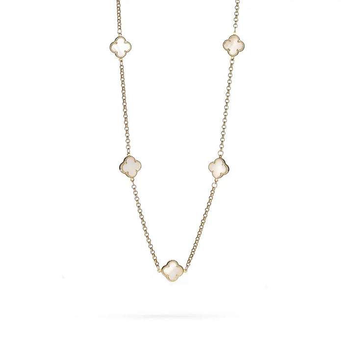 Луксозно 14К златно колие с детелини – елегантен избор за стилна визия