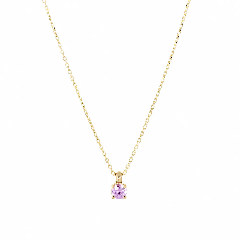 Колие от 14K жълто злато Senso Diamonds със сапфир 0.10 ct на бял фон
