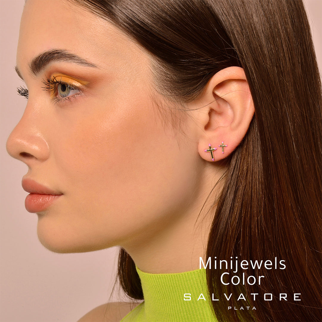 Обеци Salvatore Plata Minijewels Color