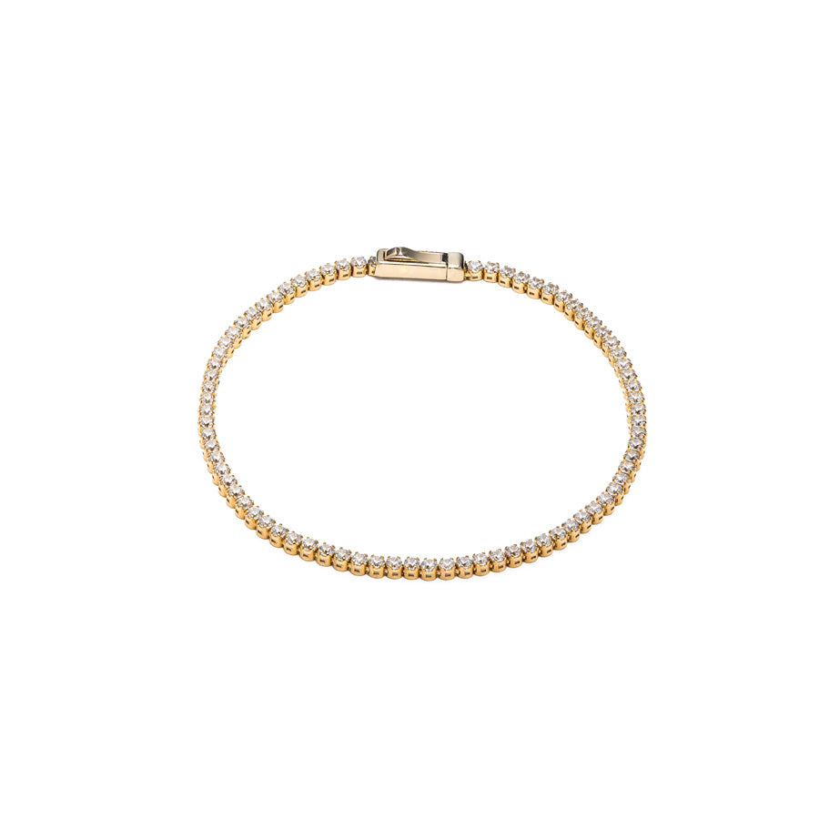 Дамска тенис гривна Senso Gold Yellow Gold Tennis от 14k злато с циркони (19 см)